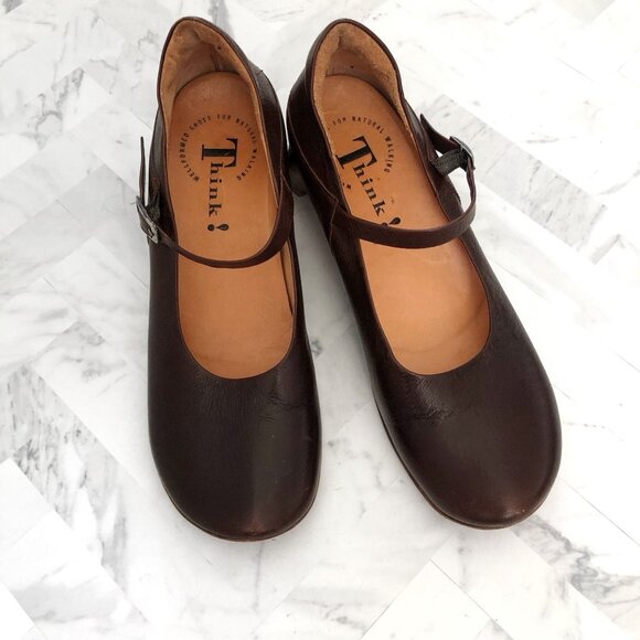 THINK! Mary Jane Leather Heels Size EU=38/ US=7 - Picture 2 of 8